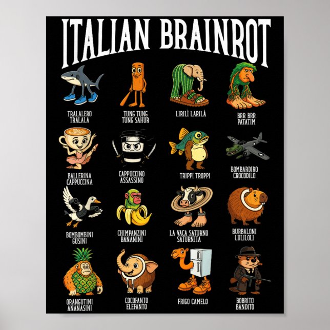 Affiche Italian Brainrot Ballerina Ino Character Meme Mix  (Devant)