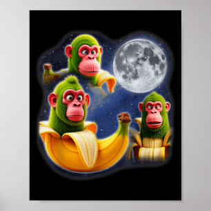 Affiche Italian Brainrot Chimpanzini Bananini 3 Lune Étran