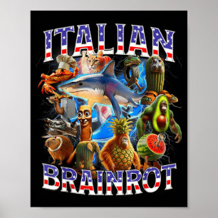 Affiche Italian brainrot grand mème pied de drapeau du 4 j