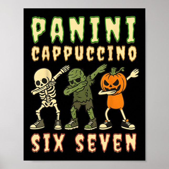 Affiche Italian Brainrot Halloween Panini Cappuccino Six S (Devant)