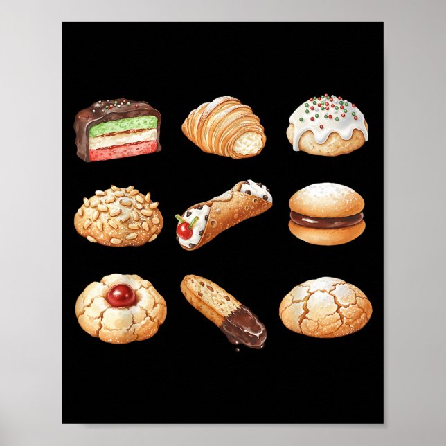 Affiche Italian Christmas Cookie Xmas Holiday Men Women Ki (Devant)