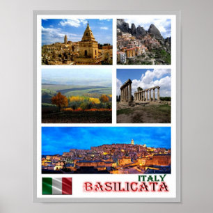 Affiche Italie - Basilicata - Mosaïque -