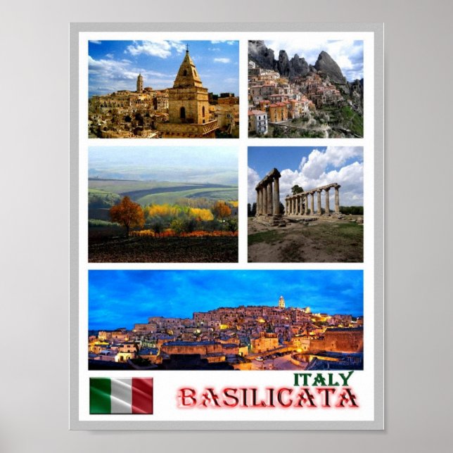 Affiche Italie - Basilicata - Mosaïque - (Devant)
