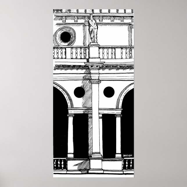 Affiche Italie Basilique Palladiana Travel Art Imprimer (Devant)