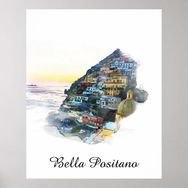 Affiche *~* Italie Bella Positano Langue italienne AP12 (Devant)
