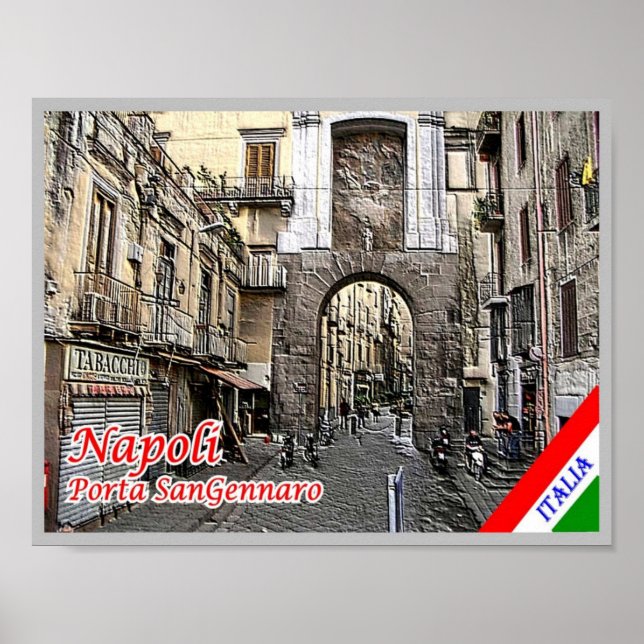 Affiche Italie - Campanie - Naples - Porta San Gennaro - (Devant)