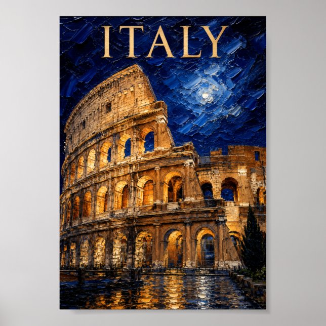 Affiche Italie : Colosseum Éternel Souvenir d'Art au Clair (Devant)