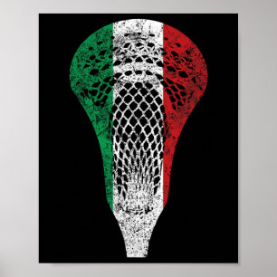Affiche Italie Drapeau Italien Lacrosse