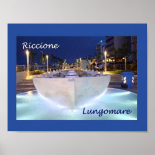 Affiche Italie - Émilie Romagne - Riccione - Bord de mer