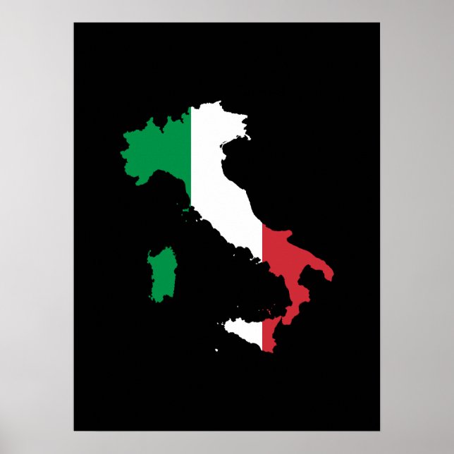 Affiche Italie en couleurs du drapeau (Devant)