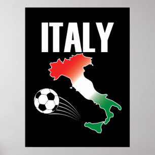 Affiche Italie Football Carte Ventilateur Boot Soccer Ball