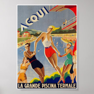 Affiche Italie Imprimer, Piscina, Vintage voyage rétro