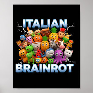 Affiche Italie Italien Brainrot Drôle Personnages de Meme