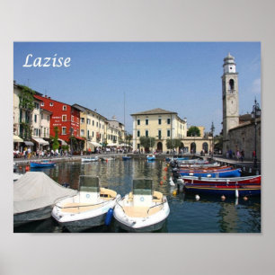 Affiche Italie - Lac de Garde - Lazise - Port -