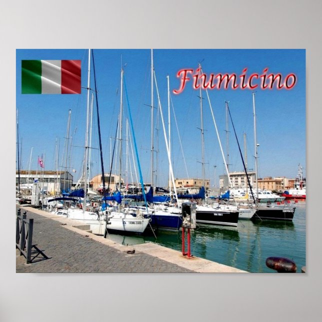 Affiche Italie - Latium - Fiumicino - Port - (Devant)
