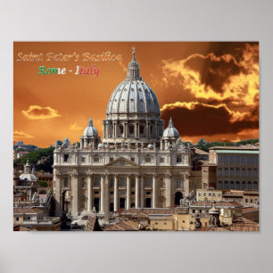 Affiche Italie - Latium - Roma - Basilique Saint-Pierre -