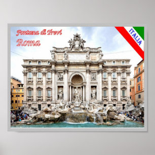 Affiche Italie - Latium - Rome - Fontaine de Trevi -