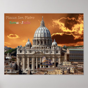 Affiche Italie - Latium - Rome - Saint Pierre - Basilique