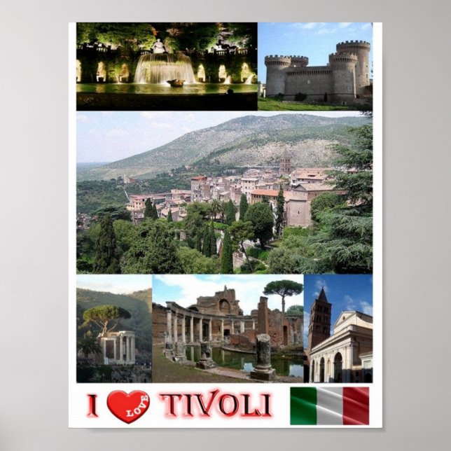 Affiche Italie - Latium - Tivoli - I Love - (Devant)