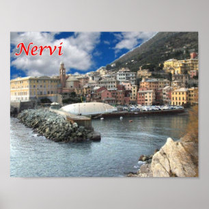 Affiche Italie - Ligurie - Nervi - Marina -