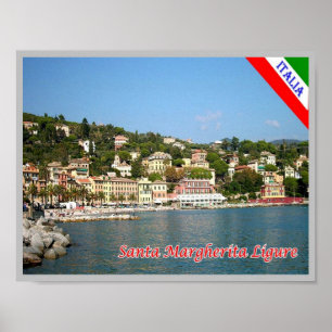 Affiche Italie - Ligurie - Père Noël Margherita Ligure -