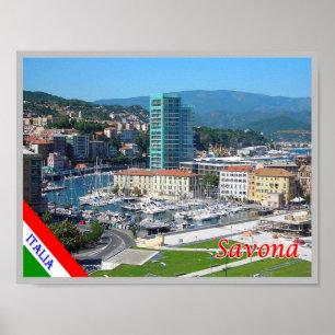 Affiche Italie - Ligurie - Savona - Port -