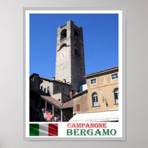 Affiche Italie - Lombardie - Bergamo - Campanone -