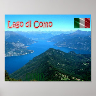 Affiche Italie - Lombardie - Côme - Vue sur le lac de Côme