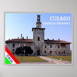 Affiche Italie - Lombardie - Cusago - Château -