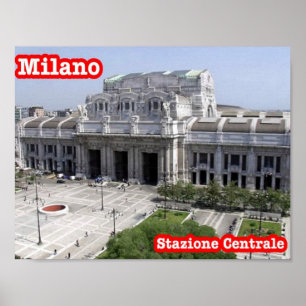 Affiche Italie - Lombardie - Milan - Gare centrale -
