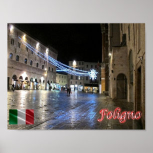 Affiche Italie - Ombrie - Foligno - carré de la République