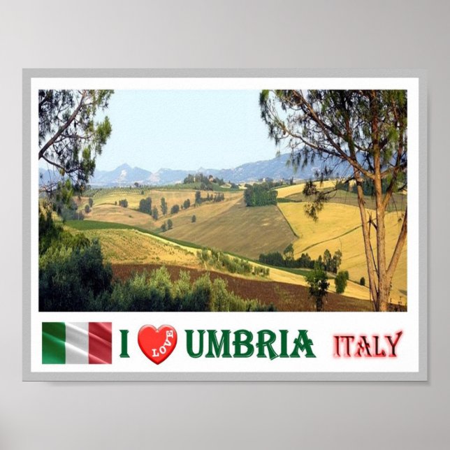 Affiche Italie - Ombrie - Paysage typique de l'Ombrie - (Devant)