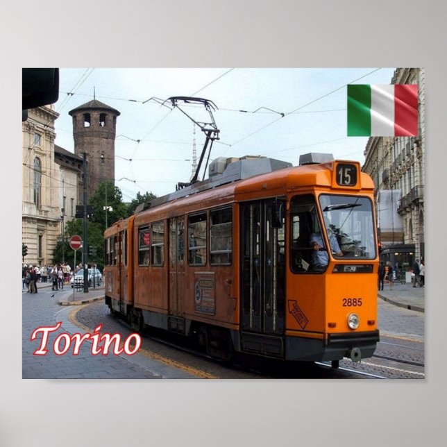 Affiche Italie - Piémont - Torino - Tram - (Devant)