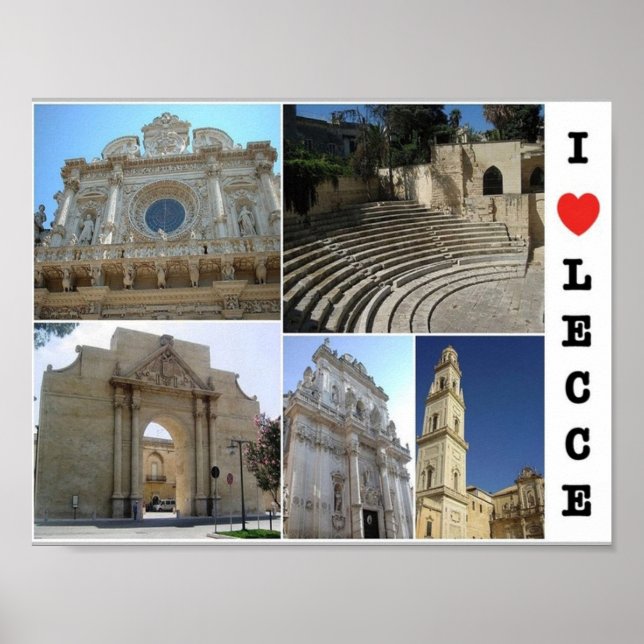 Affiche Italie - Pouilles - Salento - Lecce - I Love - (Devant)