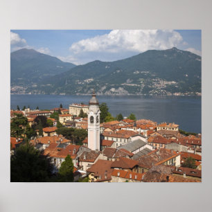 Affiche Italie, Province de Côme, Menaggio. Vue sur la vi