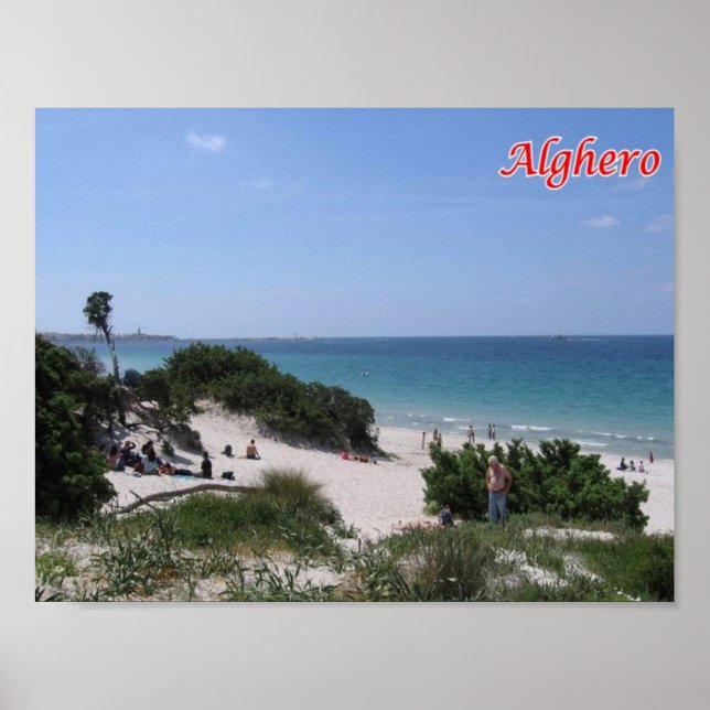 Affiche Italie - Sardaigne - Alghero - Plage - (Devant)
