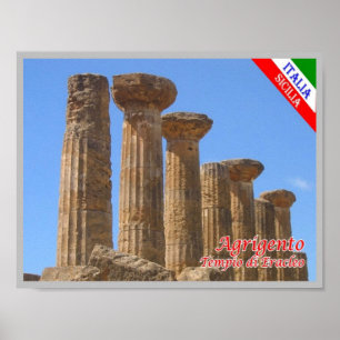 Affiche Italie - Sicile - Agrigento - Tempio di Eracleo -