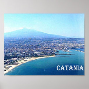 Affiche Italie - Sicile - Catane - Etna -