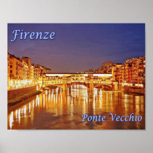Affiche Italie - Toscane - Florence - Ponte Vecchio -