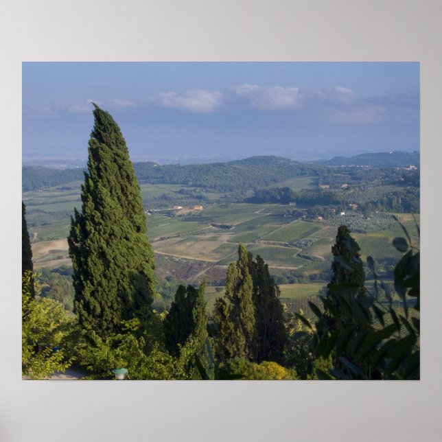 Affiche Italie, Toscane, Montepulciano. Vue de la (Devant)