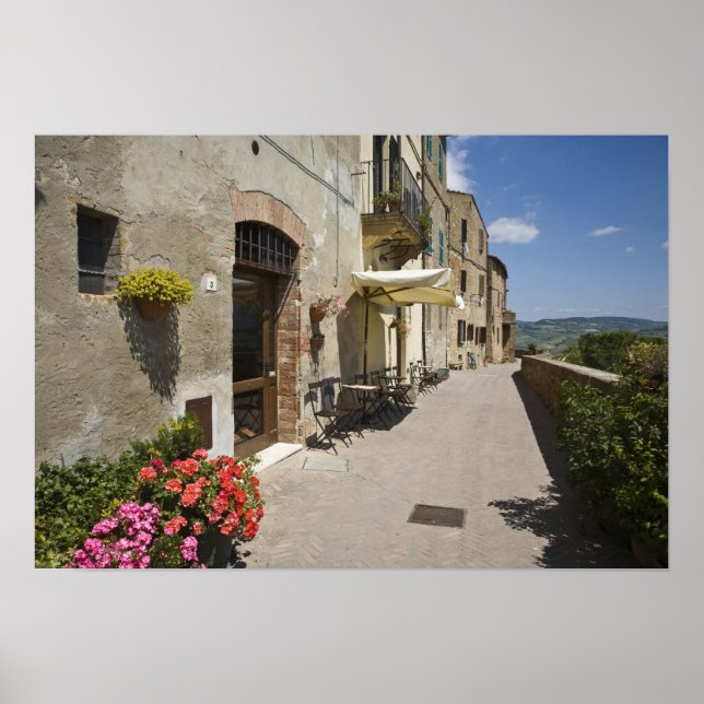 Affiche Italie, Toscane, Pienza. Promenade extérieure auto (Devant)