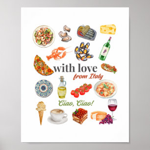 Affiche Italie Tourisme Vacances Nourriture Italienne Frui