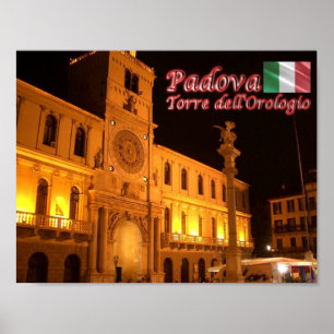Affiche Italie - Vénétie - Padoue - Tour de l'horloge -
