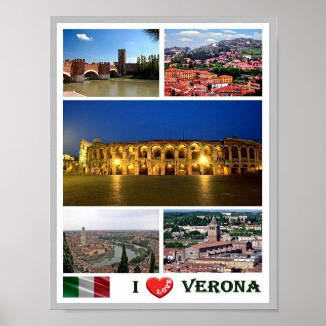 Affiche Italie - Vénétie - Vérone - I Love - (Devant)