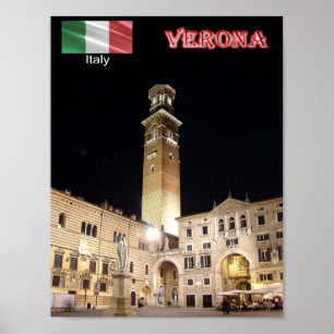 Affiche Italie - Vénétie - Vérone - Piazza dei Signori -