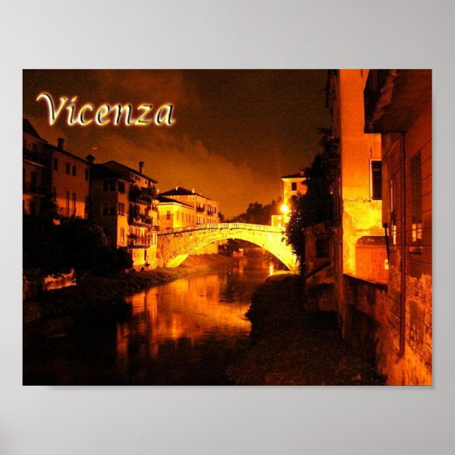 Affiche Italie - Vénétie - Vicence - Pont San Michele - (Devant)