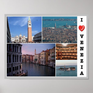 Affiche Italie - Venise - I Love -