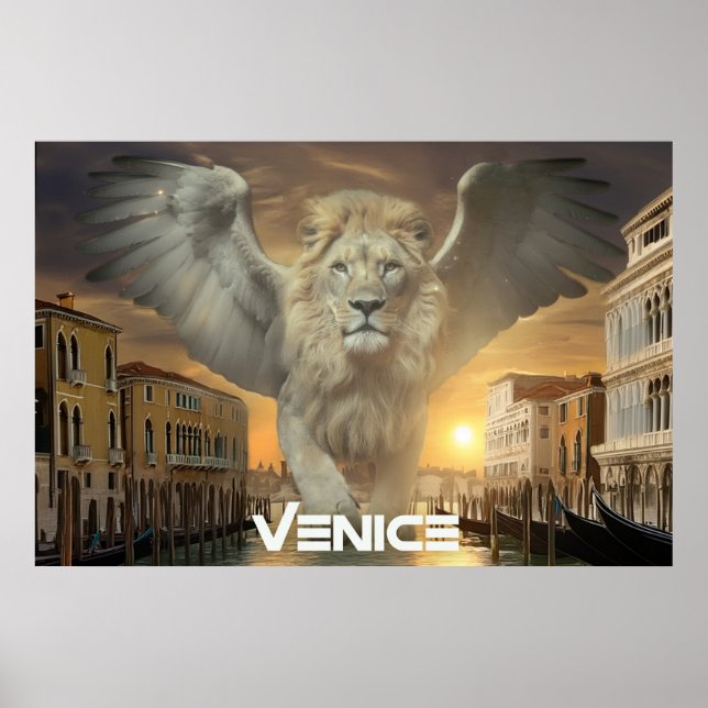 AFFICHE ITALIE - VENISE - LION AILÉ (Devant)