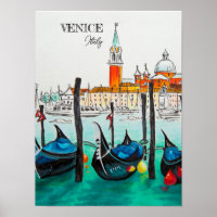 Italie Voyage - VENICE aquarelle souvenir