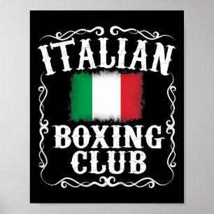 Affiche Italien Boxer Club T Shirt Vintage Boxer Italie Fl